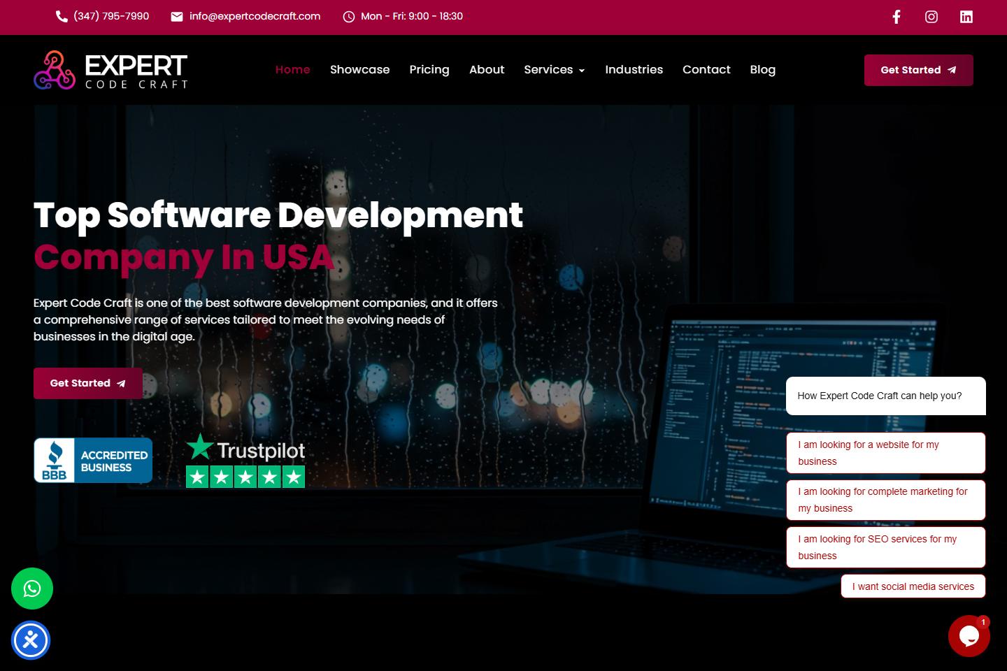 Homepage of Expert Code Craft