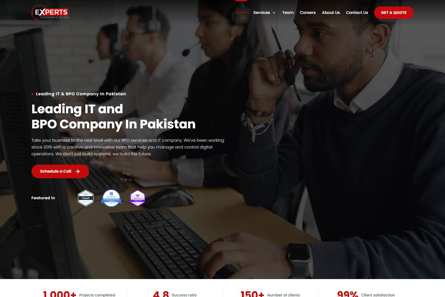 Homepage of Experts Communication